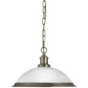 Bistro Ceiling Pendant - Antique Brass & Marble Glass