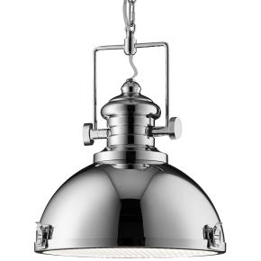 Louisiana Industrial Ceiling Pendant - Chrome & Clear Lens