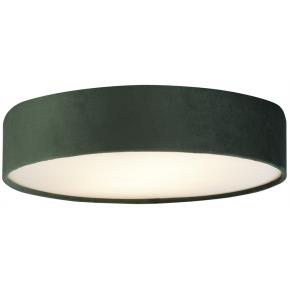 Drum 2 3 Light Flush Ceiling Light - Green Velvet Shade