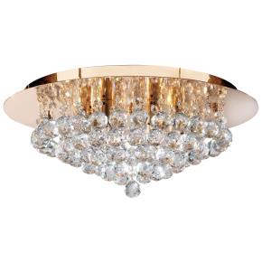 Hanna 6 Light Flush Ceiling Light - Gold & Clear Crystal