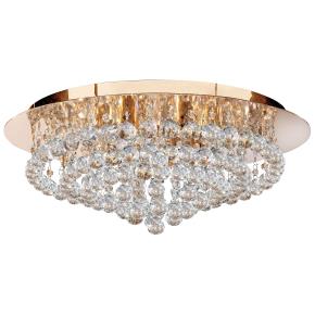 Hanna 8 Light Flush Ceiling Light - Gold & Clear Crystal