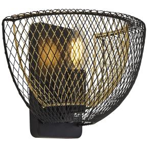 Honeycomb Wall Light - Black Metal & Gold Mesh