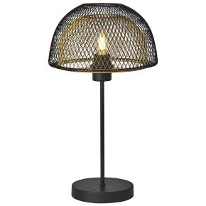 Honeycomb Table Lamp - Black Metal & Gold Mesh
