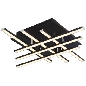 Matrix 6 Light LED Ceiling Light - Black Metal & Opal