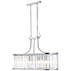Victoria 5 Ligh  Ceiling Pendant - Chrome & Crystal Glass