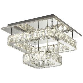 Clover 2 Tier LED Ceiling Flush - Polished Chrome & Crystal