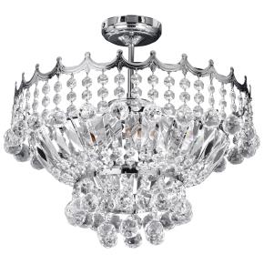 Versailles 5 Light Semi-Flush Light - Chrome Frame & Crystal