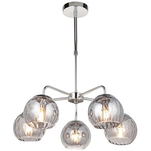 ENDON 97972 Dimple 5 Light Pendant Chrome Plate & Smoked Glass 