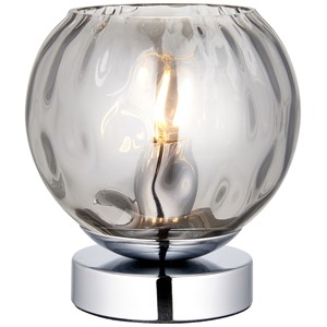 Endon 97976 Dimple Table Lamp Chrome With Smoked Glass
